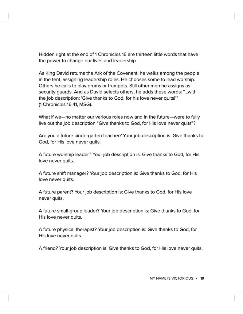 My Name Is Victorious: Teen Edition Study Guide