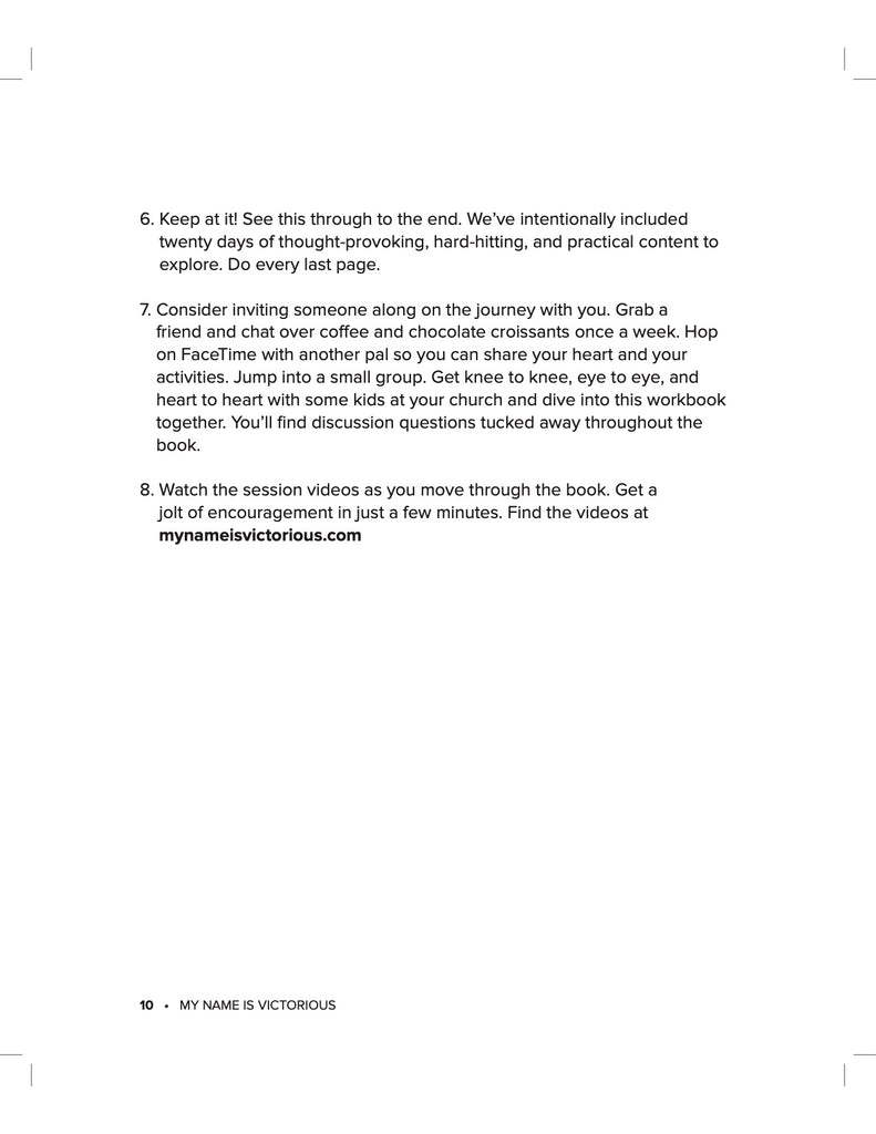 My Name Is Victorious: Teen Edition Study Guide