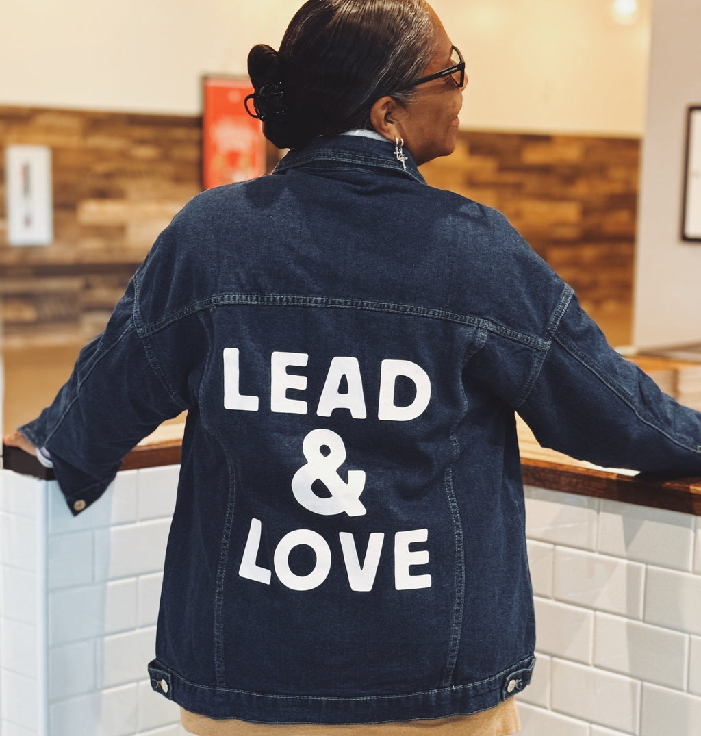 Lead & Love Oversized Denim Jacket - Dark Blue